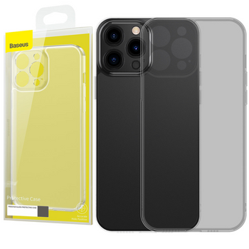 Baseus Frosted Glass Case etui pokrowiec do iPhone 13 Pro Max sztywna obudowa z żelową ramką czarny (ARWS001101)