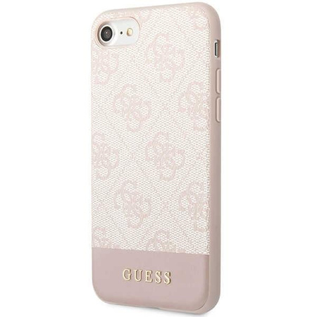Etui Guess GUHCI8G4GLPI na iPhone 7 / 8 / SE 2020 / SE 2022 - różowe 4G Stripe Collection