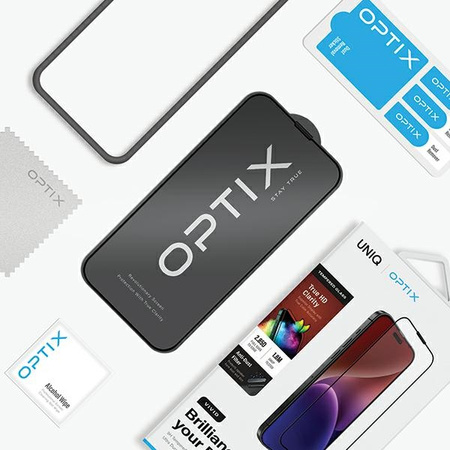 UNIQ SZKŁO HARTOWANE OPTIX VIVID DO IPHONE 15 PRO 6.1 Z APLIKATOREM