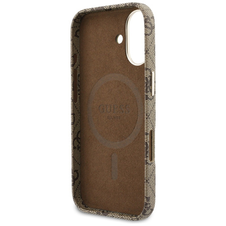 Etui Guess 4G Script MagSafe do iPhone   17 brązowy