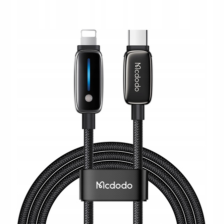 MCDODO ŁADOWARKA KABEL USB-C DO IPHONE LIGHTNING SZYBKIE ŁADOWANIE 1M LED
