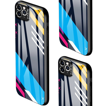 Color Glass Case etui pokrowiec nakładka ze szkła hartowanego z osłoną na aparat iPhone 11 Pro Max pattern 2