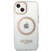 Etui Guess GUHMP14SHTRMD na iPhone 14 - złote Metal Outline Magsafe