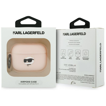 Etui Karl Lagerfeld Silicone Chaupette Head 3D do AirPods Pro 3 różowy