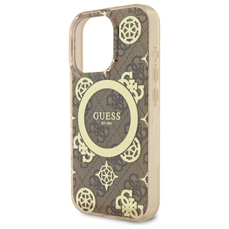 GUESS ETUI HARDCASE DO IPHONE 16 PRO DO MAGSAFE Z WZOREM PEONY NA TLE 4G