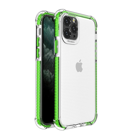 Spring Armor żelowy elastyczny pancerny pokrowiec z kolorową ramką do iPhone 12 mini ciemnozielony