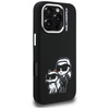 Etui Karl Lagerfeld Silicone Karl&Choupette Sketch MagSafe do iPhone 16 Pro czarny