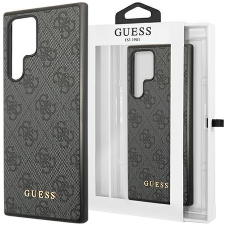 Etui Guess GUHCS23LG4GFGR S23 Ultra S918 - szare hardcase 4G Metal Gold Logo