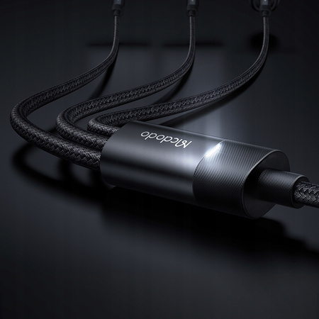 MCDODO KABEL USB 3W1 SZYBKIE ŁADOWANIE USB-C LIGHTNING MICRO USB QC 1M LED
