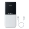 Powerbank Baseus Lipow 10000mAh 22,5W z dwoma wbudowanymi kablami (z kablem Baseus Simple USB-A - USB-C 3A 20cm) - biały