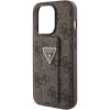 Etui Guess Grip Stand 4G Triangle Strass na iPhone 15 Pro - brązowe