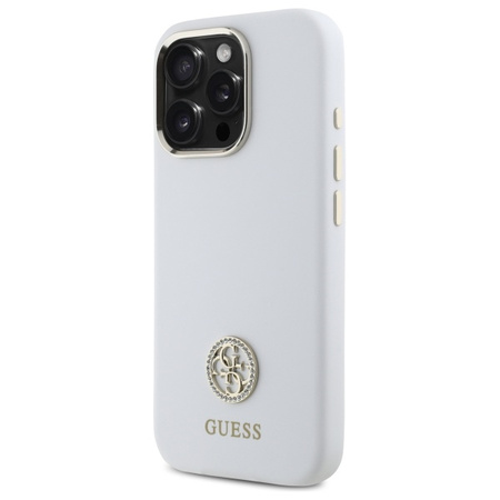 GUESS CASE HARD DO IPHONE 16 PRO 6.3 SILICONE LOGO STRASS 4G LUKSUSOWE