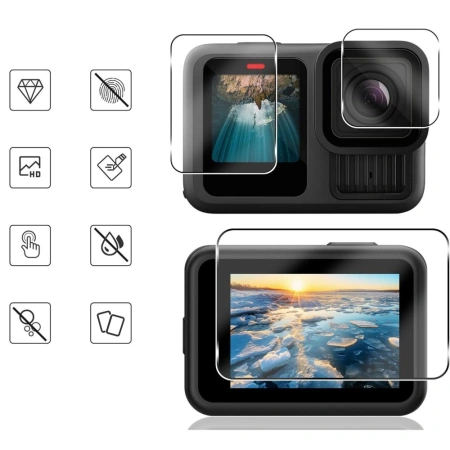 TECH-PROTECT SZKŁO HARTOWANE GLASS FIT+ 2-PACK DO GOPRO HERO 9 10 11 12