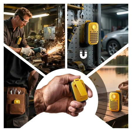 Głośnik Bluetooth Joyroom Maya JR-MS03 przenośny z wbudowaną latarką odporny - żółty