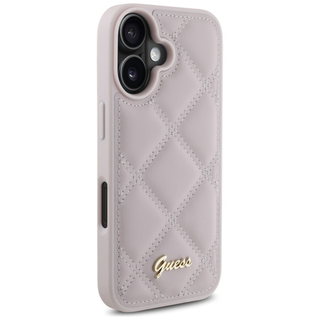 GUESS ETUI POKROWIEC DO IPHONE 16 6.1 HARDCASE LOGO QUILED METALOWE