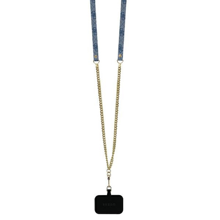 Guess GUHCP16LP4TDSCPB iPhone 16 Pro6.3 niebieski/blue hardcase Leather Metal Logo Strass Crossbody