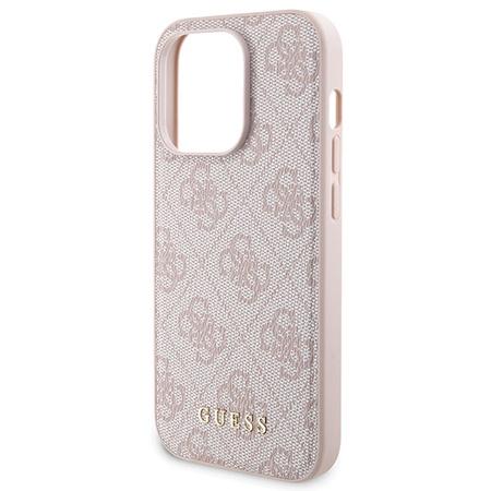 Zestaw Guess GUBPM5P14L4GEMGP iPhone14 Pro 6.1 hardcase + Powerbank 5000mAh MagSafe różowy/pink 4G Metal Logo