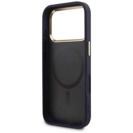 Etui Guess Perforated 4G MagSafe do iPhone 17 Pro niebieski