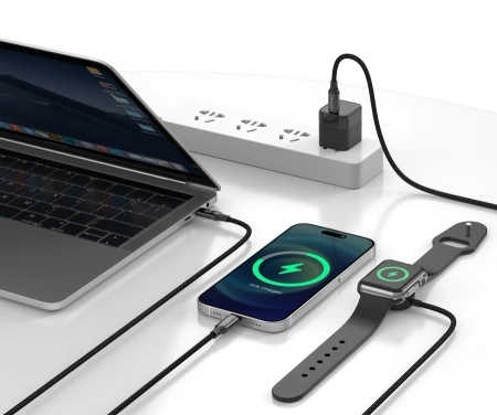JELLICO kabel B25 3w1 (Apple Watch) 3.1A 1.2M Czarny