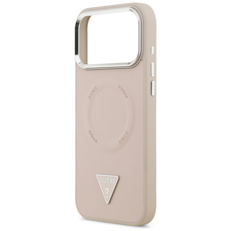 Etui Guess Triangle Logo MagSafe do iPhone 17 Pro Max różowy