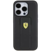 Etui Ferrari Grip Stand Metal Logo na iPhone 15 Pro Max - czarne