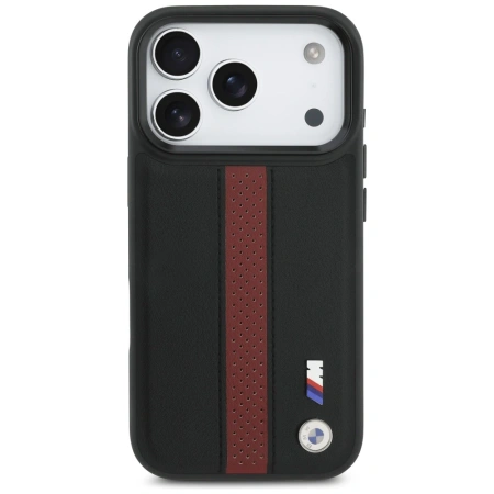 BMW ETUI M PERFORATED STRIPE LOGO DO MAGSAFE IPHONE 17 PRO LUKSUSOWA