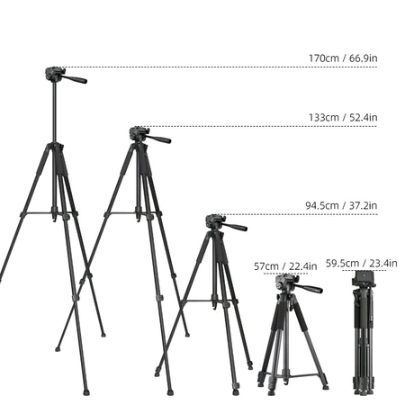 HURTEL STATYW ALUMINIOWY Z REGULACJĄ DO KAMERY FOTOGRAFICZNEJ WYSOKA JAKOŚĆ