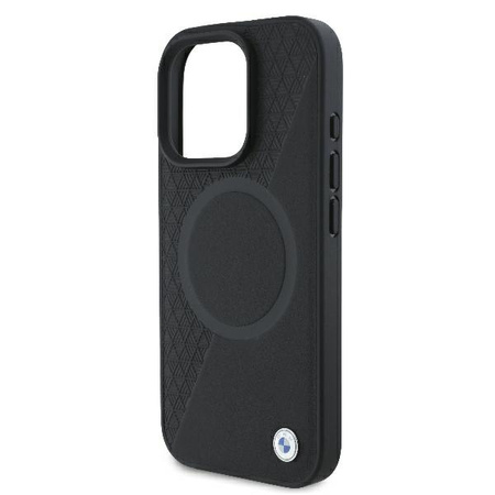 BMW BMHMP16L23RTPK iPhone 16 Pro 6.3czarny/black hardcase Sign Leather Half Textured And Circle MagSafe