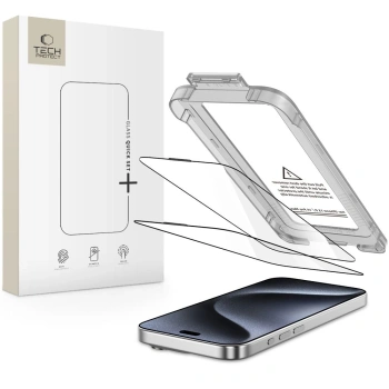 TECH-PROTECT SZKŁO HARTOWANE QUICK SET+ 2-PACK DO IPHONE 15 PRO WYSOKA