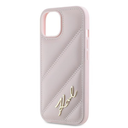 KARL LAGERFELD ETUI HARDCASE DO IPHONE 14 15 13 6,1 DIAGONAL QUILTED SCRIPT