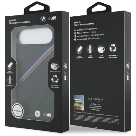 BMW ETUI M TRICOLOR METAL LOGO DO IPHONE 17 AIR MAGSAFE STYLOWA OCHRONA