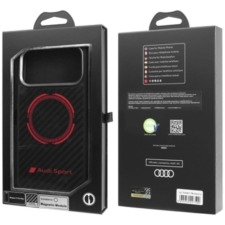 AUDI ETUI RSQ CARBON FIBER SPORT MAGSAFE DO IPHONE 17 PRO MAX Z OCHRONĄ