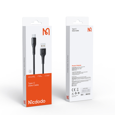 MCDODO KABEL USB-C SZYBKIE ŁADOWANIE DO SAMSUNG XIAOMI USB TYP C QC 4.0 1M