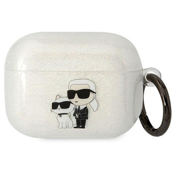 Etui Karl Lagerfeld KLAPHNKCTGT na AirPods Pro - przezroczyste Glitter Karl&Choupette