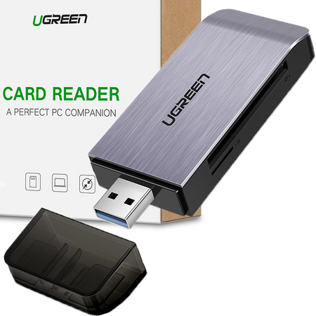 Ugreen czytnik kart SD / micro SD / CF / MS na USB 3.0 szary (50541)