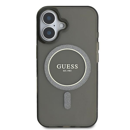 GUESS ETUI HARDCASE IML GLITTER CIRCLE DO MAGSAFE DO IPHONE 16 6.1