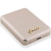 Powerbank indukcyjny Guess MagSafe Metal Script Logo 5W 3000mAh - złoty