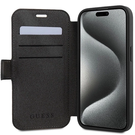 Etui Guess 4G Metal Logo na iPhone 15 Pro - szare