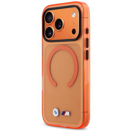 Etui BMW M IML Metal Logos MagSafe do iPhone 17 Pro pomarańczowy