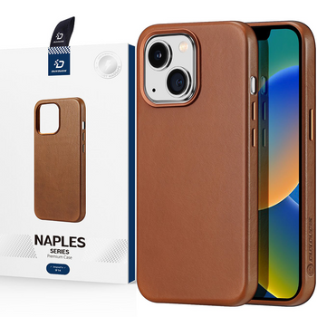 Dux Ducis Naples etui iPhone 14 magnetyczny skórzany pokrowiec MagSafe brązowe