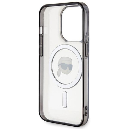 Karl Lagerfeld KLHMP15SHKHNOTK iPhone 15 6.1" transparent hardcase IML Karl`s Head MagSafe