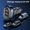 USAMS ŁADOWARKA 2XUSB 1XUSB-C DO SAMOCHODU SZYBKIE ŁADOWANIE 125W CC158CC01