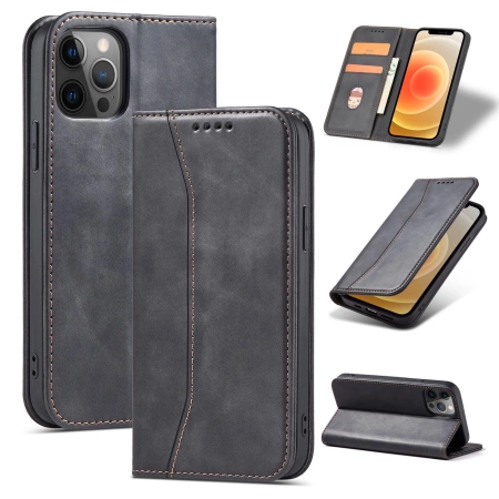 HURTEL MAGNETIC CASE ETUI DO IPHONE 12 PRO MAX PORTFEL NA KARTY Z PODSTAWKĄ