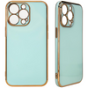 Lighting Color Case etui do iPhone 13 Pro Max żelowy pokrowiec ze złotą ramką miętowy