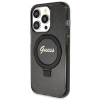 Etui Guess Ring Stand Script Glitter MagSafe na iPhone 13 Pro / 13 - czarne