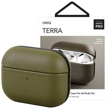 UNIQ etui Terra AirPods Pro Genuine Leather oliwkowy/olive