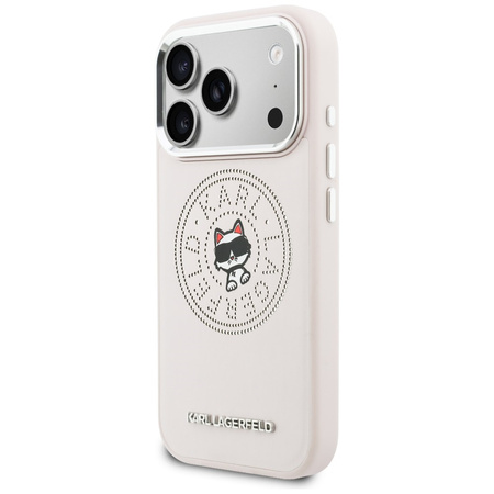 Etui Karl Lagerfeld Point & Choupette Sketch MagSafe do iPhone 17 Pro Max różowy