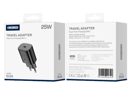 JELLICO ładowarka sieciowa EU25 PD 25W 1xUSB-C Czarny