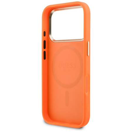 Etui Guess Perforated 4G MagSafe do      iPhone 17 Pro pomarańczowy