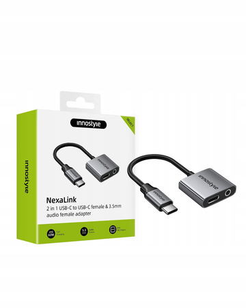 INNOSTYLE ADAPTER USB-C MINI JACK 3,5 PRZEJŚCIÓWKA KABEL AUX DO SAMSUNG DAC